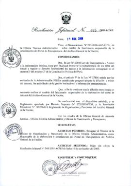 Resolución Jefatural N° 465-2008-AGN/J