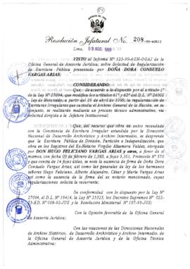Resolución Jefatural N° 208-1999/AGN/J