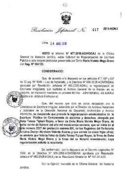 Resolución Jefatural N° 417-2010-AGN/J