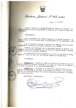 Resolución Jefatural N° 013-1983/AGN/J