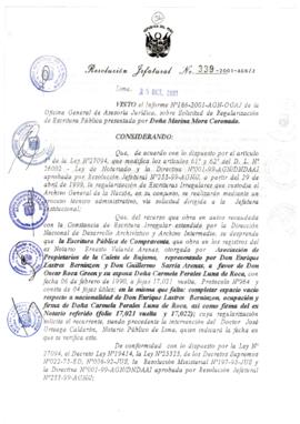 Resolución Jefatural N° 339-2001/AGN/J