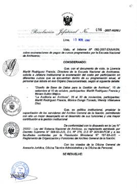 Resolución Jefatural N° 496-2007-AGN/J
