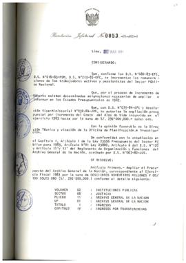 Resolución Jefatural N° 053-1984/AGN/J