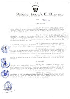 Resolución Jefatural N° 190-1998/AGN/J