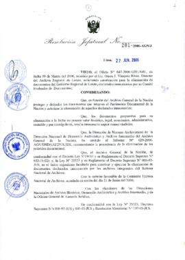 Resolución Jefatural N° 201-2006-AGN/J