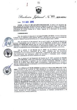 Resolución Jefatural N° 160-2016-AGN/J