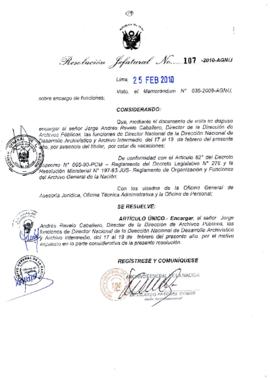 Resolución Jefatural N° 107-2010-AGN/J