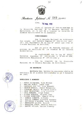 Resolución Jefatural N° 049-1996/AGN/J