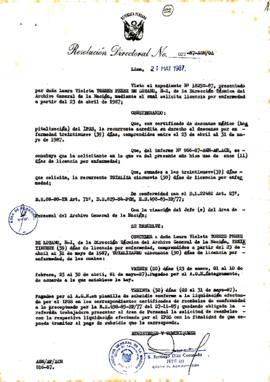 Resolución Directoral N° 22-87-AGN-OA