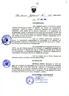 Resolución Jefatural N° 247-2006-AGN/J