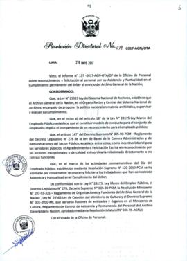 Resolución Directoral N° 019-2017-AGN/OTA