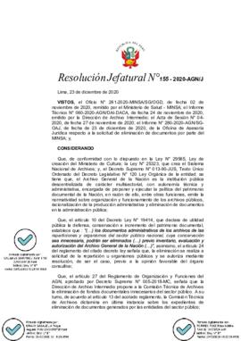 Resolución Jefatural N° 155-2020-AGN/J