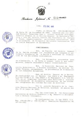 Resolución Jefatural N° 015-1995/AGN/J