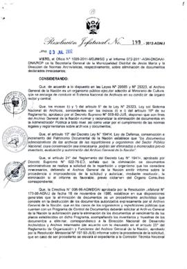 Resolución Jefatural N° 199-2012-AGN/J