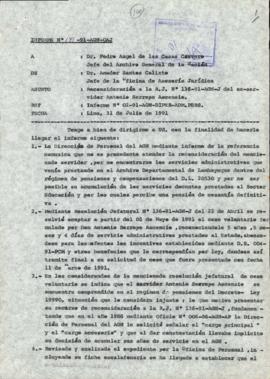 INFORME 141-91-AGN/OAJ