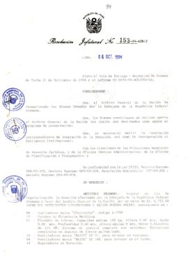 Resolución Jefatural N° 153-1994/AGN/J