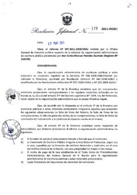 Resolución Jefatural N° 179-2011-AGN/J