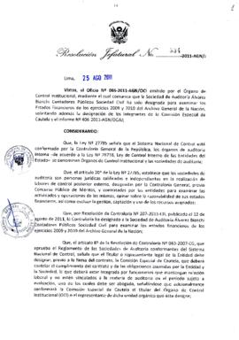 Resolución Jefatural N° 334-2011-AGN/J