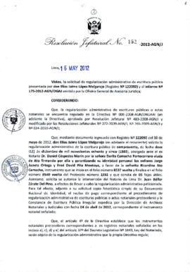 Resolución Jefatural N° 152-2012-AGN/J