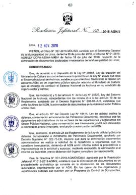 Resolución Jefatural N° 267-2018-AGN/J