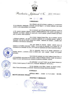 Resolución Jefatural N° 393-2000/AGN/J