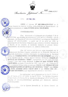 Resolución Jefatural N° 087-2004-AGN/J
