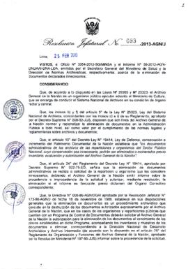 Resolución Jefatural N° 093-2013-AGN/J