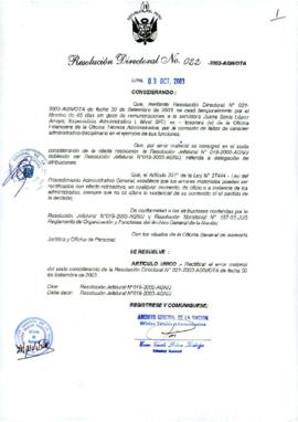 Resolución Directoral N° 022-2003-AGN/OTA
