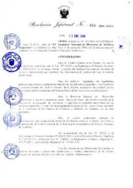 Resolución Jefatural N° 011-2006-AGN/J