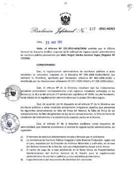 Resolución Jefatural N° 197-2011-AGN/J