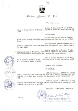 Resolución Jefatural N° 111-1987/AGN/J