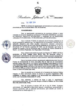 Resolución Jefatural N° 405-2014-AGN/J