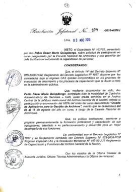 Resolución Jefatural N° 379-2010-AGN/J