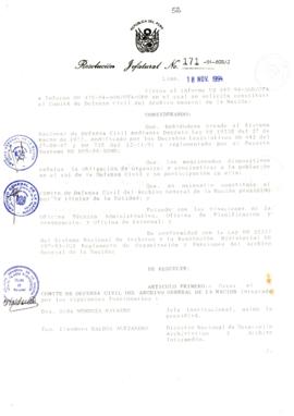 Resolución Jefatural N° 171-1994/AGN/J