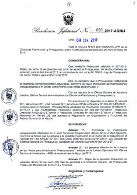 Resolución Jefatural N° 093-2017-AGN/J