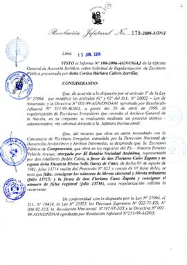 Resolución Jefatural N° 179-2006-AGN/J