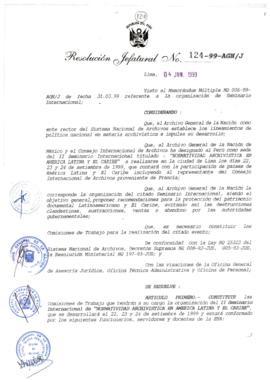 Resolución Jefatural N° 124-1999/AGN/J