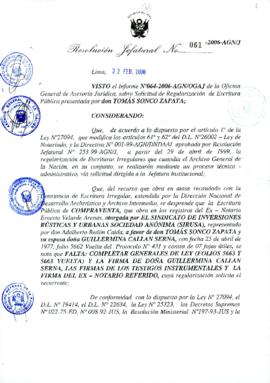 Resolución Jefatural N° 061-2006-AGN/J