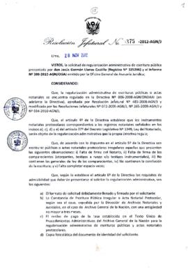 Resolución Jefatural N° 375-2012-AGN/J