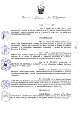 Resolución Jefatural N° 395-2000/AGN/J