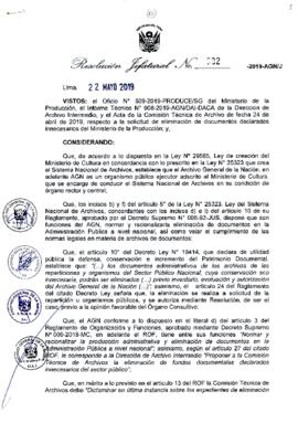 Resolución Jefatural N° 092-2019-AGN/J