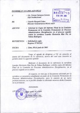 INFORME 133-2005-AGN-OGAJ