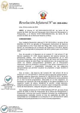 Resolución Jefatural N° 105-2020-AGN/J