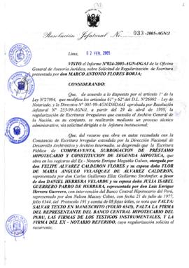 Resolución Jefatural N° 033-2005-AGN/J