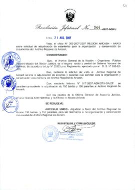 Resolución Jefatural N° 344-2007-AGN/J