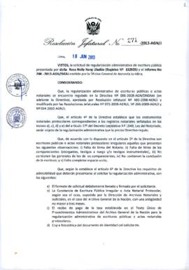 Resolución Jefatural N° 271-2013-AGN/J