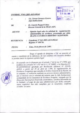 INFORME 041-2005-AGN-OGAJ