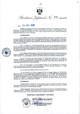 Resolución Jefatural N° 225-2016-AGN/J