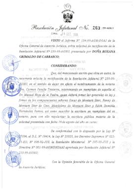 Resolución Jefatural N° 263-1999/AGN/J