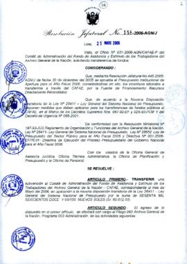 Resolución Jefatural N° 158-2006-AGN/J